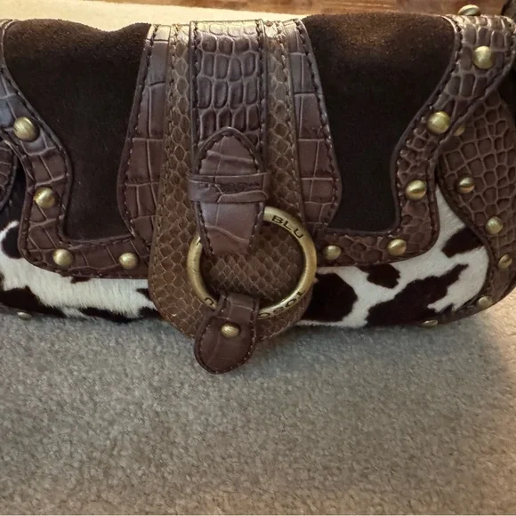 TOSCA BLU Brown Leather & Cowhide Shoulder Bag - Picture 2 of 10